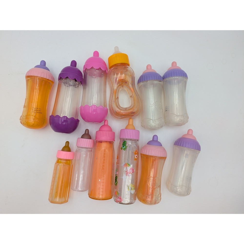 Toys R Us You Me Doll Baby Bottles Pink Purple Magic Disappearing Milk Juice